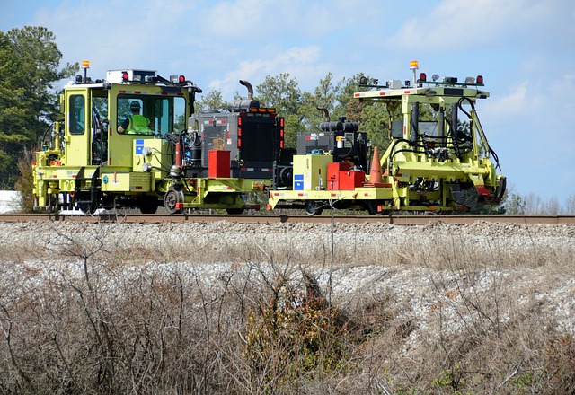 machinery on train tracks