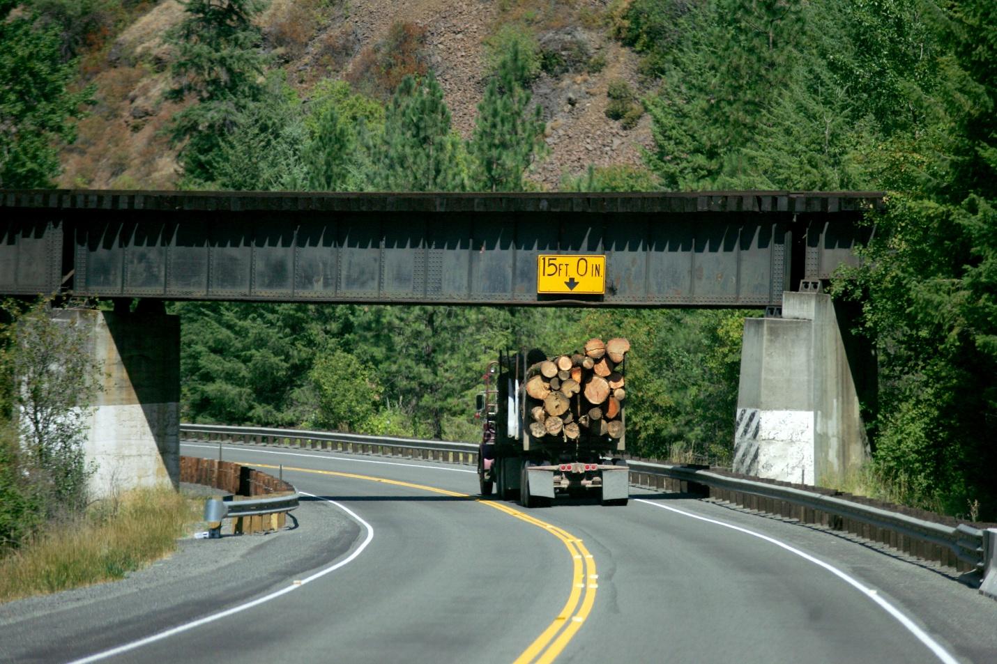 truck hauling logs